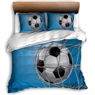 FAITOVE Soccer 3 Piece Bedding Sets 200cm x 230cm Duvet Cover Set 2 Pillow Case 100% Microfiber, Full Size