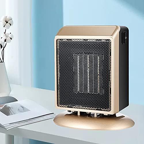 FAKEME 110V Portable Electric Space Heater Adjustable Quiet Heated Fan Fast Heating Ceramic Overheat Protection Thermostat Bedroom Decorations - Gold