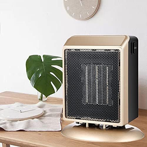  FAKEME 110V Portable Electric Space Heater Adjustable Quiet Heated Fan Fast Heating Ceramic Overheat Protection Thermostat Bedroom Decorations - Gold