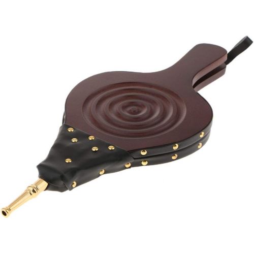  FAKEME Flameer Vintage Wooden Mini Hand Bellows Handheld Fireplace Blower Traditional Stove Fire Lighter Fan for Home DIY Fireside Accessory - A