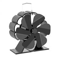 FAKEME Silent 6 Blades Heat Powered Stove Fan Comfortable Heat Distribution Fan 4.9 Inches Height Air Burning for Wood/Pellet/Home/Log Burner/Fireplace