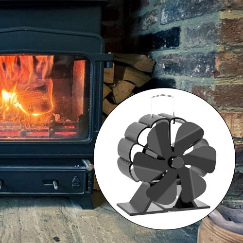  FAKEME Silent 6 Blades Heat Powered Stove Fan Comfortable Heat Distribution Fan 4.9 Inches Height Air Burning for Wood/Pellet/Home/Log Burner/Fireplace