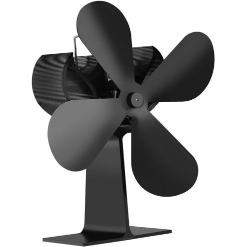  FAKEME Eco Friendly Heat Powered Wood Stove Fan for Wood Burner Fireplace Heater, Black