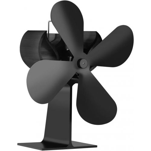  FAKEME Eco Friendly Heat Powered Wood Stove Fan for Wood Burner Fireplace Heater, Black