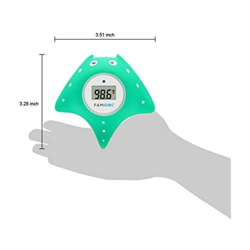  [아마존베스트]Baby Bath Thermometer with Room Thermometer - Famidoc FDTH-V0-22 NEW Upgraded Sensor Technology for Baby Health Bath Tub Thermometer Floating Toy Thermometer (Blue)