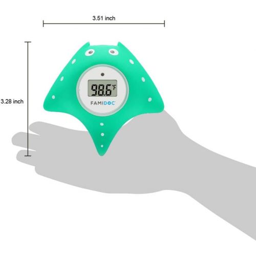  [아마존베스트]Baby Bath Thermometer with Room Thermometer - Famidoc FDTH-V0-22 NEW Upgraded Sensor Technology for Baby Health Bath Tub Thermometer Floating Toy Thermometer (Blue)