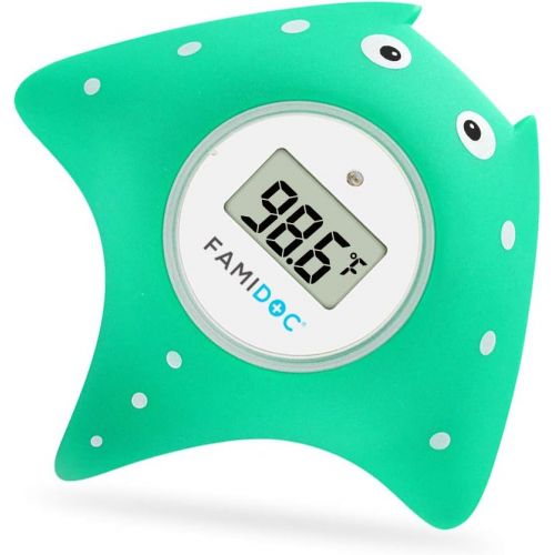  [아마존베스트]Baby Bath Thermometer with Room Thermometer - Famidoc FDTH-V0-22 NEW Upgraded Sensor Technology for Baby Health Bath Tub Thermometer Floating Toy Thermometer (Blue)