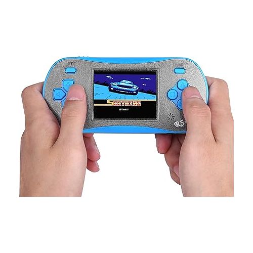  Handheld Game Player for Kids Adults- FAMILY POCKET RS16 Portable Classic Game Controller Built-in 260 Game 2.5 inch LCD Retro Arcade Video Game System Children's Birthday Gift (RS-16 Blue1)