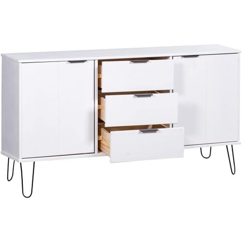  FAMIROSA Sideboard New York Range White Solid Pine Wood