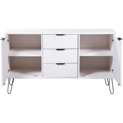  FAMIROSA Sideboard New York Range White Solid Pine Wood