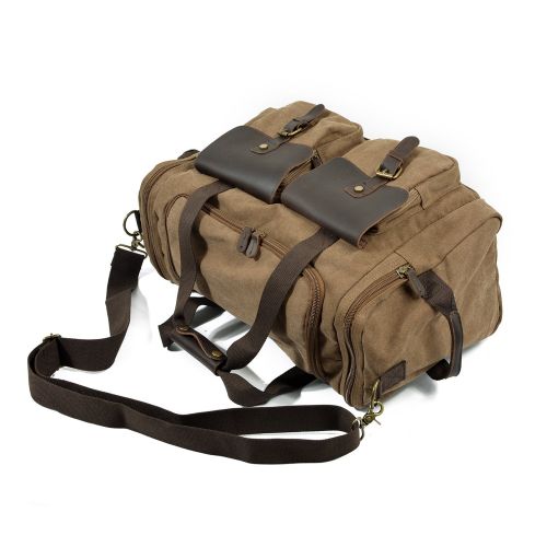  FANDARE Duffle Bag Travel Tote Duffel Weekend Bag Handbag Luggage Leather Canvas