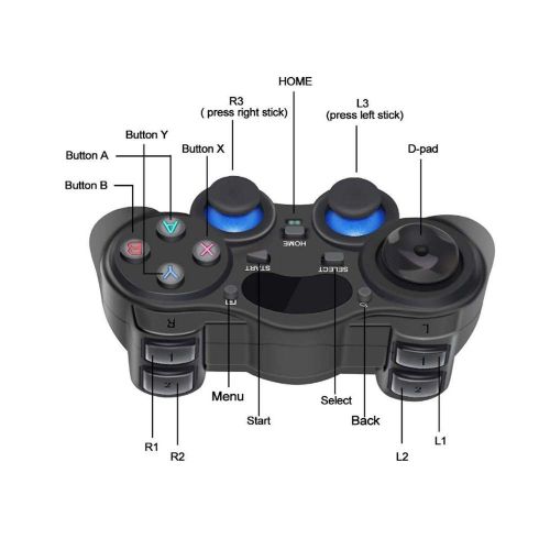  [아마존베스트]RIBOXIN USB Wireless Gaming Controller Gamepad for PC/Laptop Computer(Windows XP/7/8/10) & PS3 & Android & Steam - [Black] (Black)