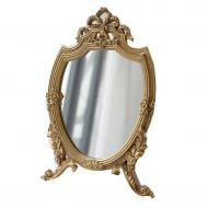 FANGFANG Fangfang European French Makeup Mirror Desktop Desktop Retro Decoration Two Colors (Color : Gold, Size : 3522cm)