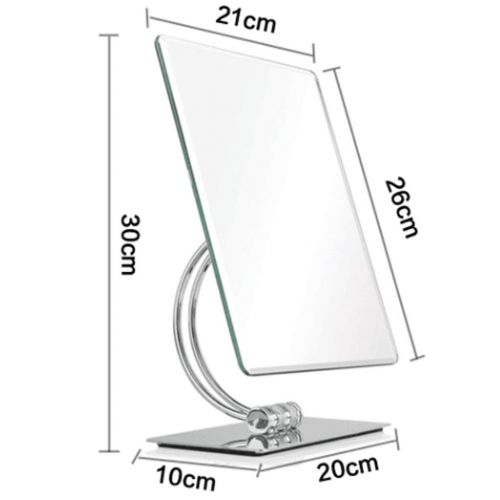  FANGFANG Fangfang Makeup Mirror Desktop Square Single-Sided Princess Wedding Gift Stainless Steel Bright Silver 2030cm (Color : Bright Silver, Size : 2030cm)