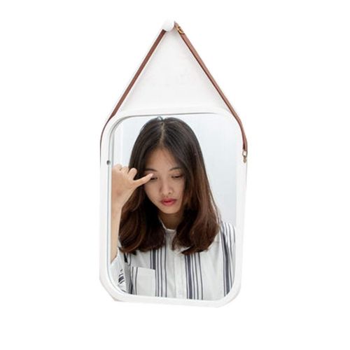  FANGFANG Fangfang European Wall Stickers Square Mirror Wall Hanging Body Dressing Home Foyer Floor Three Colors 6533cm (Color : Black, Size : 6533cm)