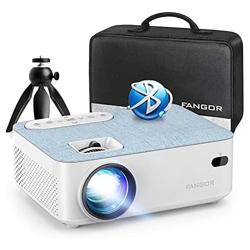  FANGOR HD Bluetooth Projector, 4500 Lux Portable LCD Projector 720P Native Resolution with Carrying Bag and Tripod, Compatible with Smartphone, TV Stick,Roku, PS4, Xbox, Full HD 1