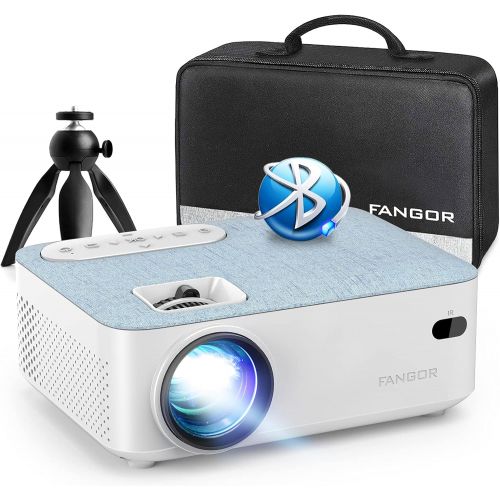  FANGOR HD Bluetooth Projector, 4500 Lux Portable LCD Projector 720P Native Resolution with Carrying Bag and Tripod, Compatible with Smartphone, TV Stick,Roku, PS4, Xbox, Full HD 1