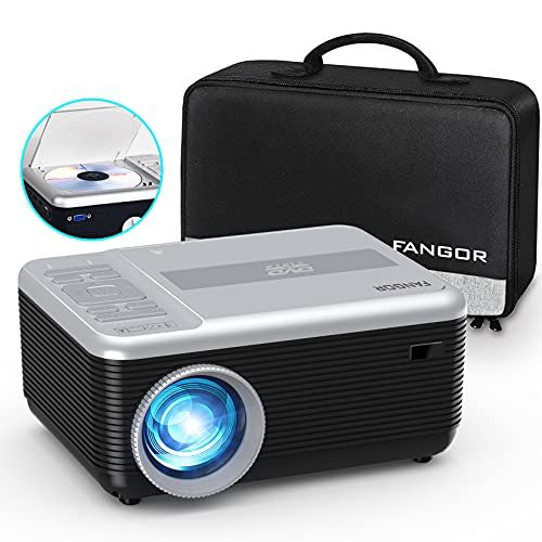  Mini Bluetooth Projector Built in DVD Player, Portable DVD Projector 1080P Support Projector for Outdoor Movies, FANGOR 7500L Home Video Projector Compatible with Phone/ laptop/PS4