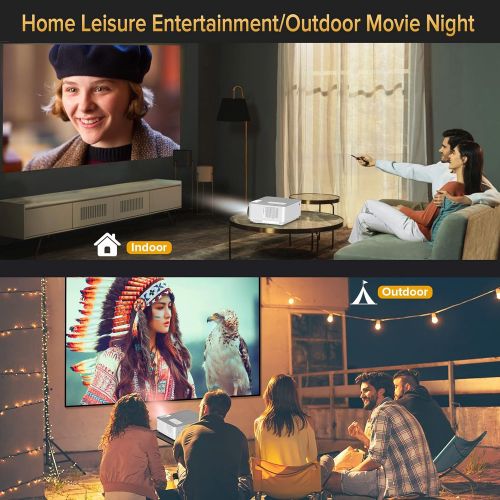  Native 1080P Projector 5G WiFi and Bluetooth, FANGOR 8500L Outdoor Projector 4K Support, Home Movie Projector Compatible with TV, PC, HDMI, USB, VGA, iOS/Android[120Screen Included