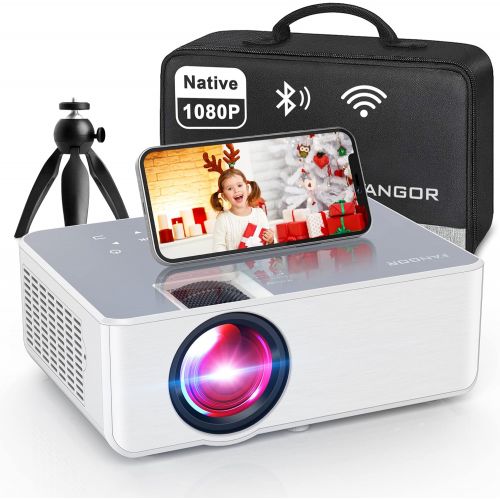  1080P HD Projector, WiFi Projector Bluetooth Projector, FANGOR 230 Portable Movie Projector with Tripod, Home Theater Video Projector Compatible with HDMI, VGA, USB, Laptop, iOS &