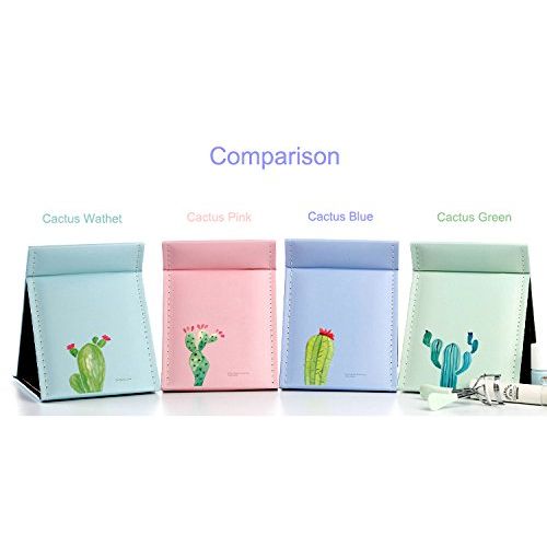  FANHAO- Desktop Makeup Portable Folding Vanity Mirror (Cactus Wathet)