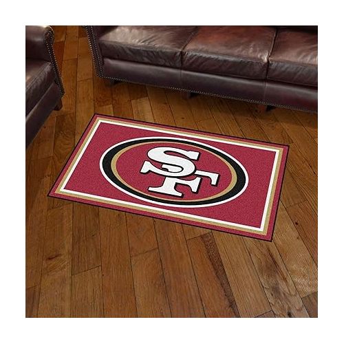  FANMATS 19884 NFL San Francisco 49ers 3ft. x 5ft. Plush Area Rug | Sports Fan Area Rug, Home Decor Rug and Tailgating Mat