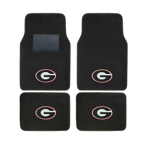  FANMATS University of Georgia Head Rest Cover and Floor mat.Logo On Front and Rear Auto Floor Liner. You get 2 headrest covers and 4 Floor Mat in this gift set. Perfect to University of Ge