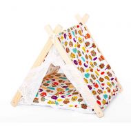 FANQIECHAODAN Pet Teepee Tent for Dogs-Cute Dog Tent Bed Modern Pet Teepee Tent House,Removable Washable Nest Indoor Dog House Cat Tent Bed Tipi