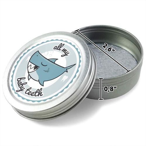  [아마존베스트]Doctors Baby Tooth Box Keepsake for Boys, Shark Henri, Vintage Tooth Fairy Souvenir Box with Screw...