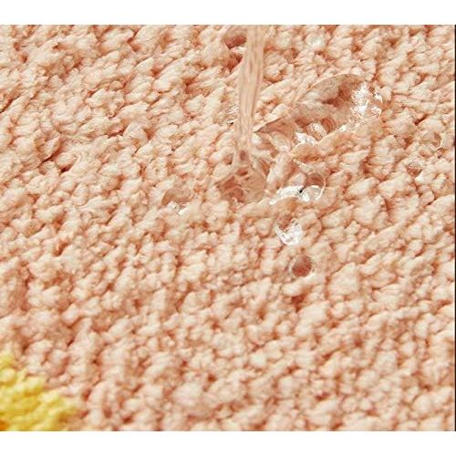  [아마존베스트]HYST Playtime Cozy Lemon Cute Fruits Half Round Shaped Bedroom Bathroom Doorway Kitchen Floor Rug Carpet Water Absorption Non-Slip mat for Kids Room (Pink, 4565CM)