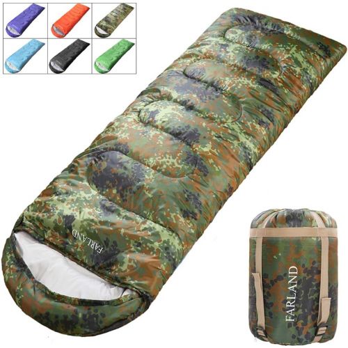  [아마존핫딜][아마존 핫딜] FARLAND Camping Sleeping Bag for Adults Youth Teens Kid with 0 Degree centigrade 20 Degree F Cold Weather Compression Sack Portable 4 Season,Hiking,Waterproof,Traveling, Backpackin