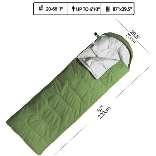  FARLAND Sleeping Bags 20℉ for Adults Teens Kids with Compression Sack Portable and Lightweight for 3-4 Season Camping, Hiking,Waterproof, Backpacking and Outdoors