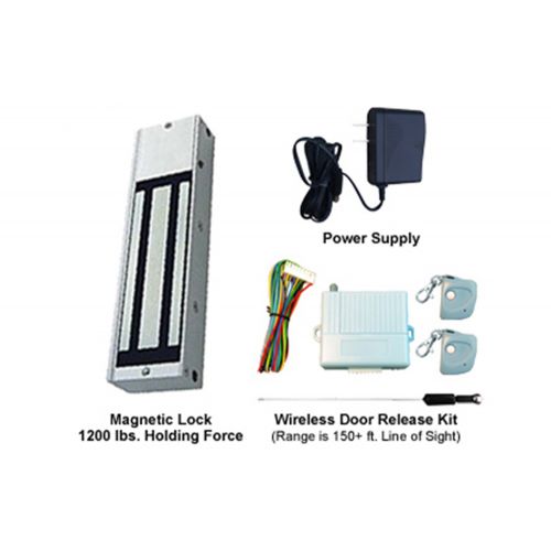  FAS One Door Magnetic Lock Kit 1200Lbs Hold Force with Remote Control Transmitters & Receiver