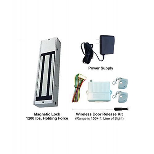  FAS One Door Magnetic Lock Kit 1200Lbs Hold Force with Remote Control Transmitters & Receiver