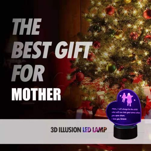  [아마존베스트]Manco Creative Gifts for Mothers Day from Daughter or Son Best Moms Birthday Gifts Heart Shaped 3D Lamp with Poem for Mom Thatll Make Her Feel Special