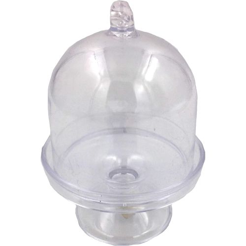  FASHIONCRAFT 6793 Clear Plastic Medium Mini Cake Stands, Candy Containers, Party Favors, Set of 6