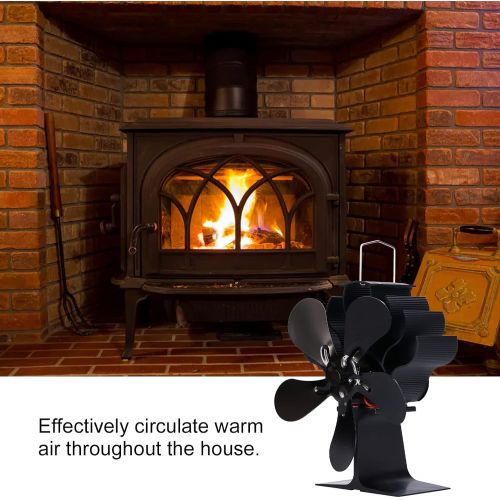  FASJ Wood Burning Fireplace Fans, 5 Blade Stove Fan Eco Friendly Low Noise Single Head with for Kitchen for Home for Living Room