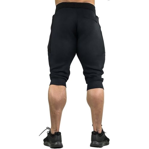  FASKUNOIE Mens Cotton Casual Shorts 3/4 Jogger Capri Pants Breathable Below Knee Short Pants with Three Pockets