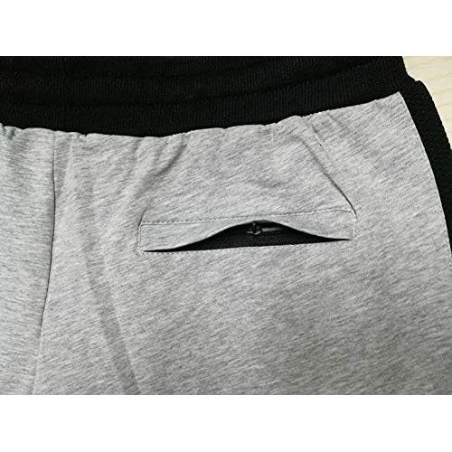  FASKUNOIE Mens Cotton Casual Shorts 3/4 Jogger Capri Pants Breathable Below Knee Short Pants with Three Pockets