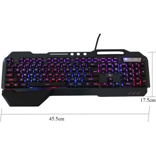  FASTDISK Backlit RGB Keyboard and Mouse Combo, Adjustable Breathing Lamp Wired Gaming Keyboard, Wrist Rest Keyboard 5 Adjustable DPI Gaming Mouse Adjustable Breathing Lamp for Mac, PC, Lapt