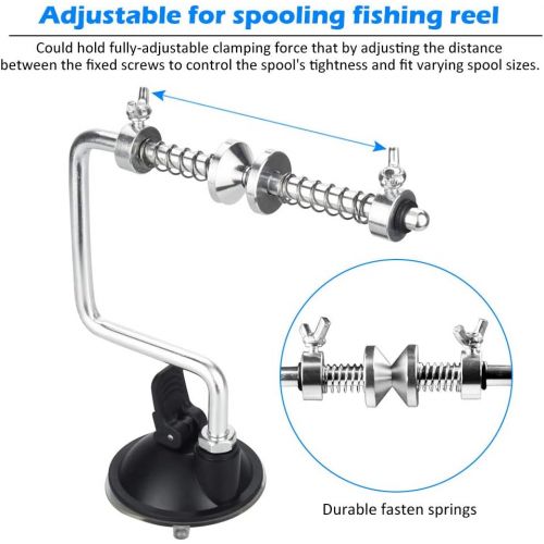  [아마존베스트]FAVENGO Line Reel Fishing Line Winder Portable Spooler Line Spool Machine Aluminium Spool Fishing Accessories with Suction Cup Hand Reel Reel for Fishing Reel SpoolerSystem