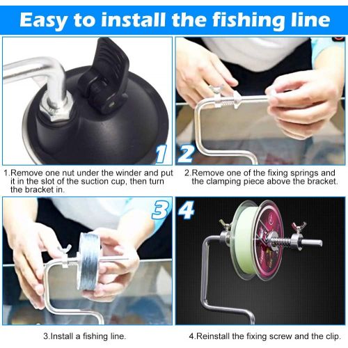  [아마존베스트]FAVENGO Line Reel Fishing Line Winder Portable Spooler Line Spool Machine Aluminium Spool Fishing Accessories with Suction Cup Hand Reel Reel for Fishing Reel SpoolerSystem