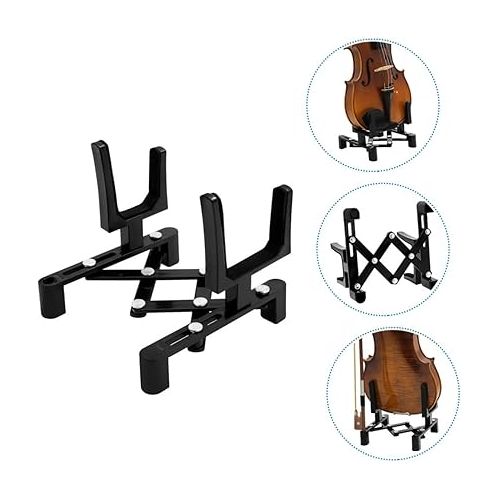  FAVOMOTO Violin Stand Display Shelf Display Shelves Electric Guitar Stand Cake Tin Storage Violin Floor Bracket Violin Folding Bracket Violin Display Rack Violin Stretchable Support Metal