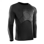 FAVORGEAR Padded Compression Shirts, Chest Protector Heart Guard Sternum Protection for Soccer Paintball Football Basketball Cycling Hockey, Long Sleeve Sports Tranning Undershirt for Men Yo