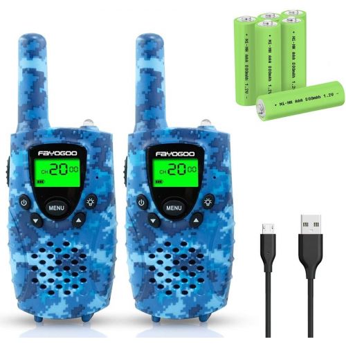  [아마존베스트]FAYOGOO Walkie Talkies for Kids Rechargeable, Xmas Birthday Gifts for Kids, Toys for 3-12 Year Old Boys and Girls, 4 Miles Long Range Kids Walkie Talkies with Battery, 22 Channels 2 Way Ra