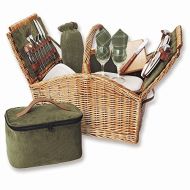 FB Jewels Solid English Style Willow Service for Two Picnic Basket