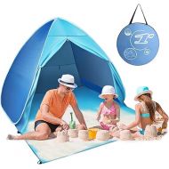 FBSPORT Beach Tent, UPF 50+ Easy Pop Up Beach Shade Beach Tent, Sun Shelter Instant Portable Beach Tent Umbrella Baby Canopy Cabana with Carry Bag, Blue