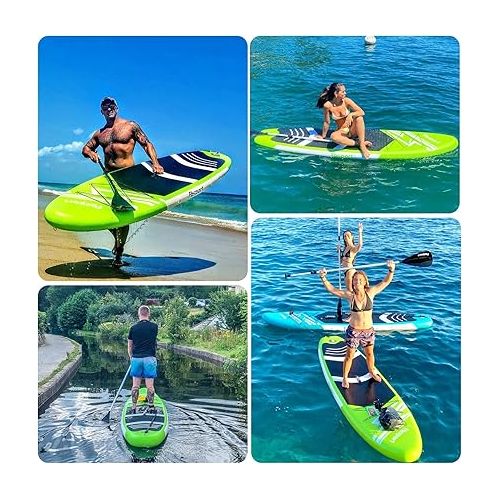  FBSPORT 10'6'' Premium Inflatable Stand Up Paddle Board, Yoga Board with Durable SUP Accessories & Carry Bag | Wide Stance, Surf Control, Non-Slip Deck, Leash, Paddle and Pump for Youth & Adult