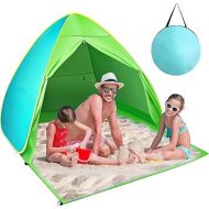 FBSPORT Beach Tent Sun Shade Shelter with UV Protection,Portable Beach Shade Sun Shelter for 2-3 Person, Beach Canopy with Carry Bag