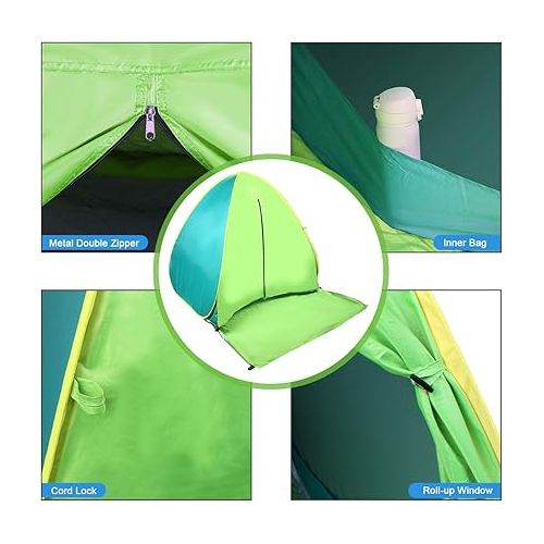  FBSPORT Beach Tent Sun Shade Shelter with UV Protection,Portable Beach Shade Sun Shelter for 2-3 Person, Beach Canopy with Carry Bag